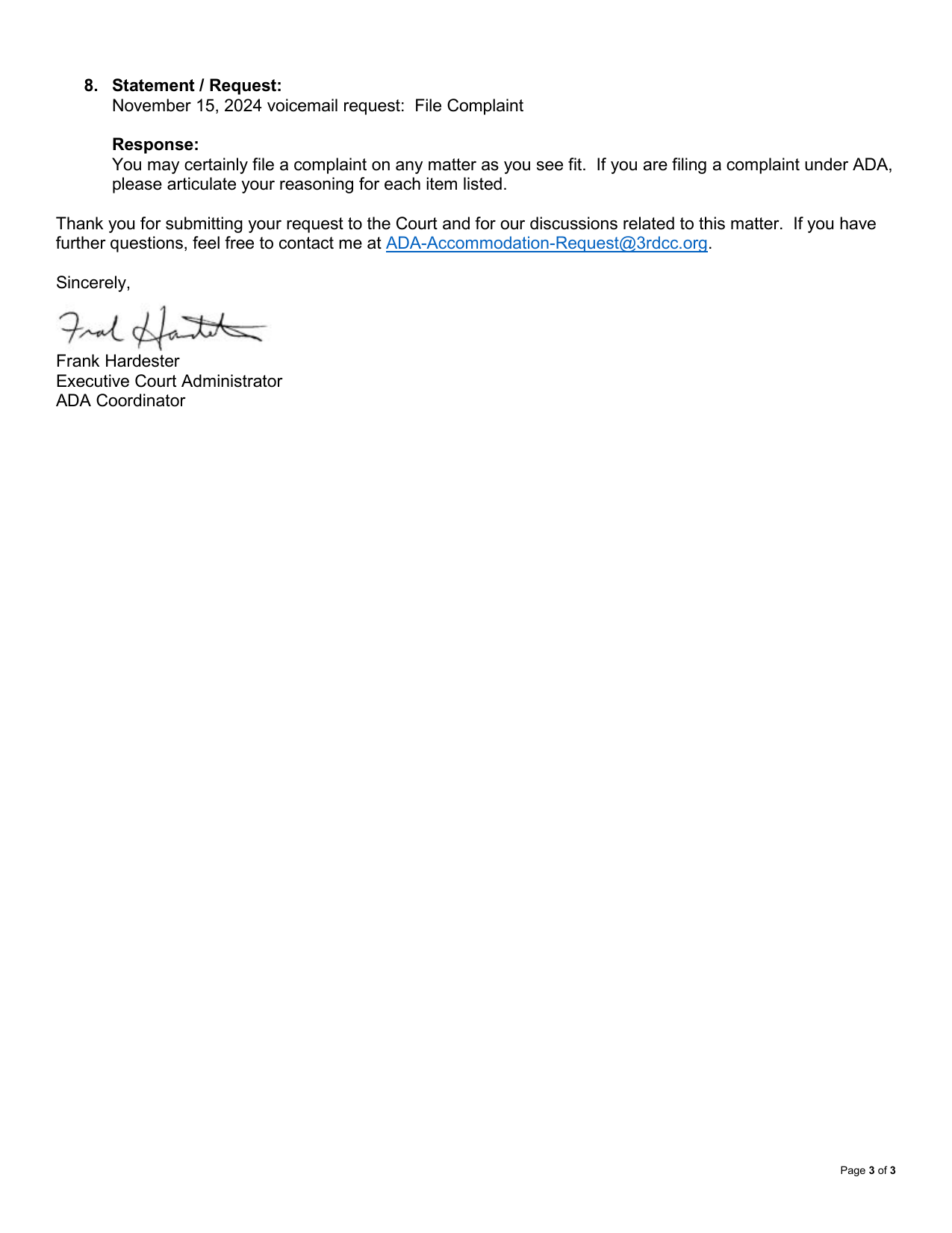 ADA Accommodation Request Response, page 3